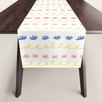Abstract Cookie Pattern Doodle in White & Pink Table Runner Gallery Image 1