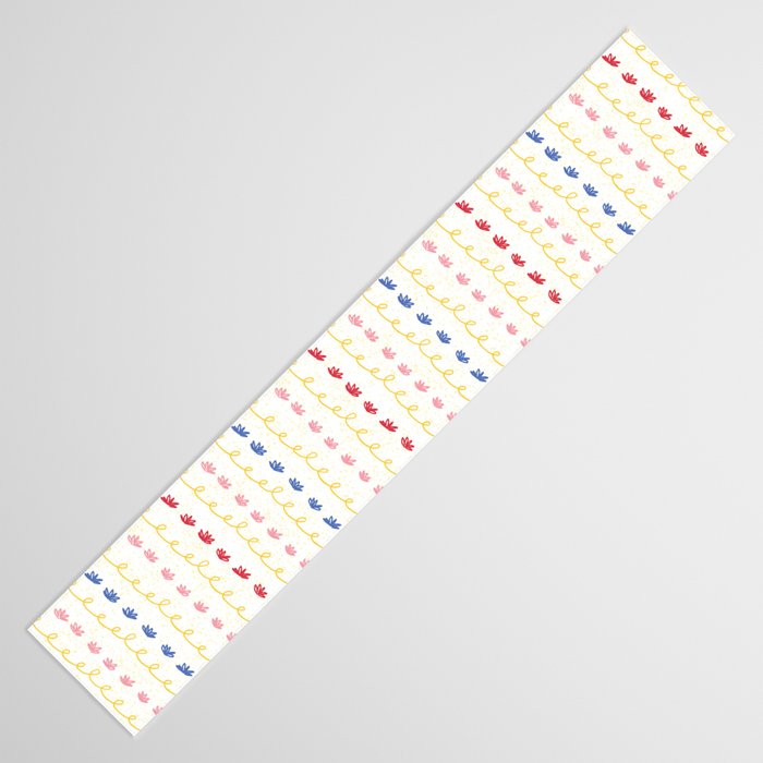 Abstract Cookie Pattern Doodle in White & Pink Table Runner Gallery Image 3