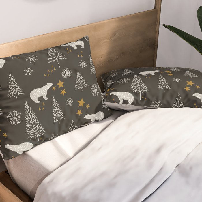 Modern Dark Christmas  Pillow Sham Gallery Image 2