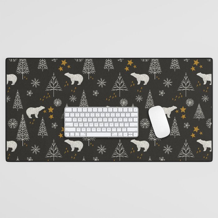 Modern Dark Christmas  Desk Mat Gallery Image 1