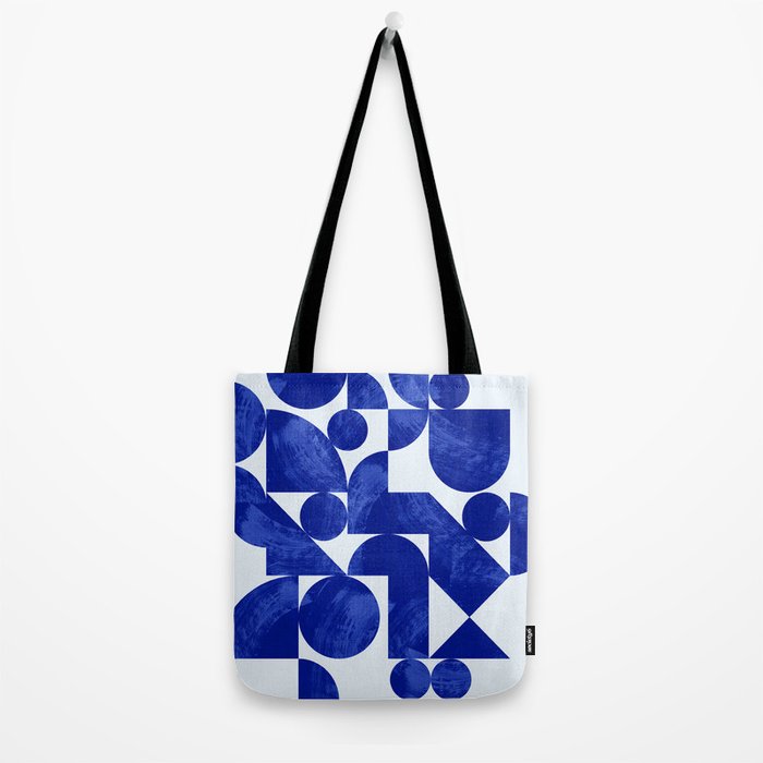 blue hues geometric Tote Bag Gallery Image 2