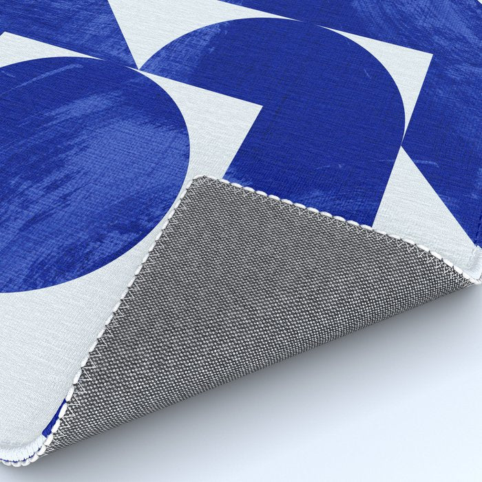 blue hues geometric Rug Gallery Image 4