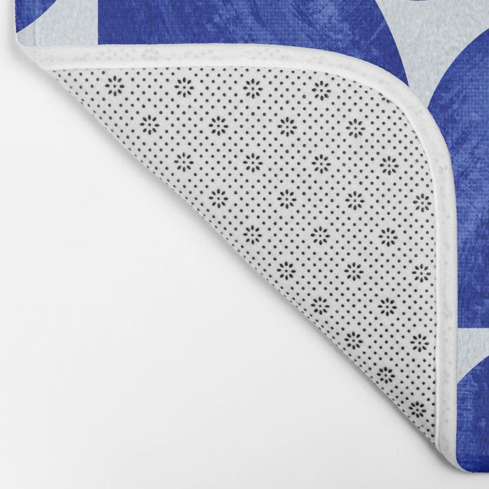 blue hues geometric Bath Mat Gallery Image 2
