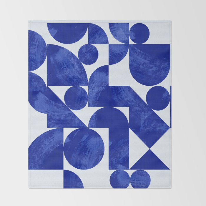 blue hues geometric Throw Blanket Gallery Image 2
