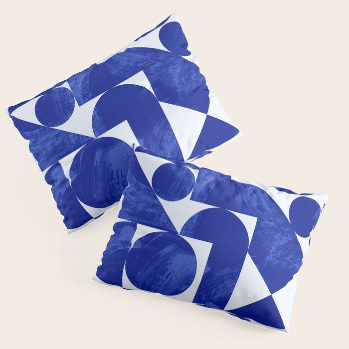 blue hues geometric Pillow Sham Gallery Image 3