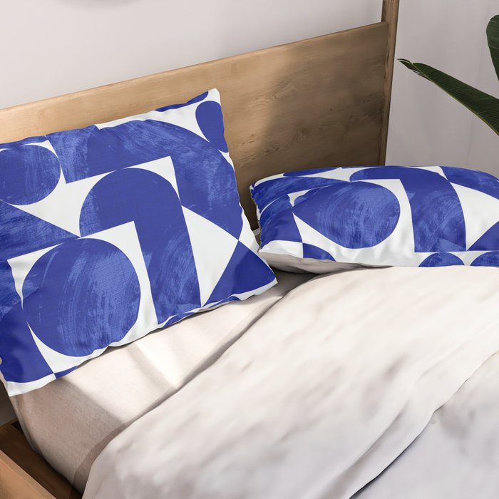 blue hues geometric Pillow Sham Gallery Image 2