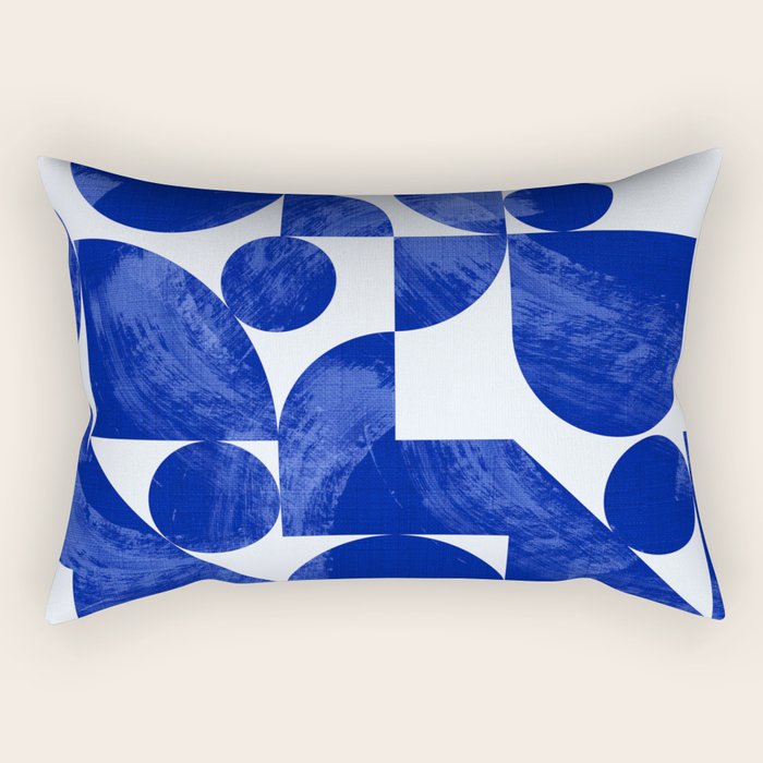 blue hues geometric Rectangular Pillow Gallery Image 2