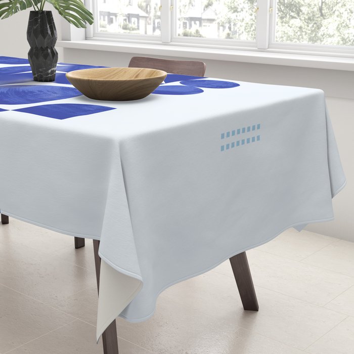 blue hues geometric Tablecloth Gallery Image 3