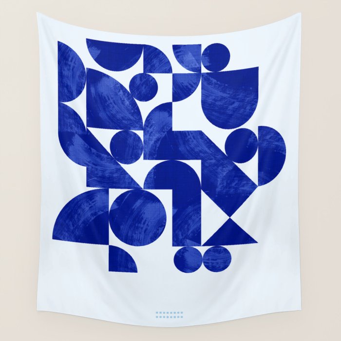 blue hues geometric Wall Tapestry Gallery Image 4