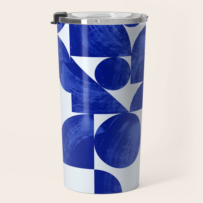 blue hues geometric Travel Mug Gallery Image 3