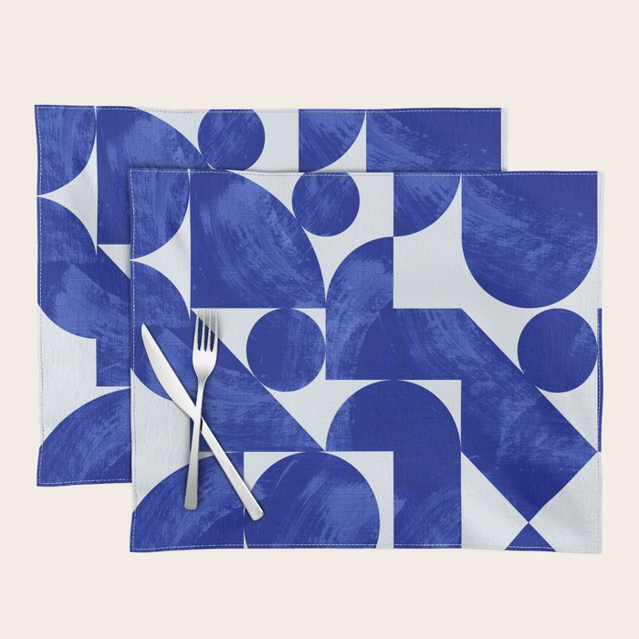 blue hues geometric Placemat Gallery Image 1