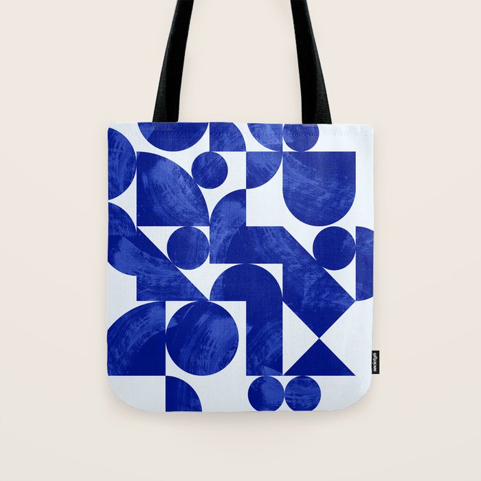 blue hues geometric Tote Bag Gallery Image 1