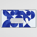 blue hues geometric Desk Mat Gallery Image 1