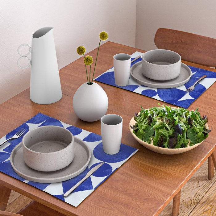 blue hues geometric Placemat Gallery Image 2