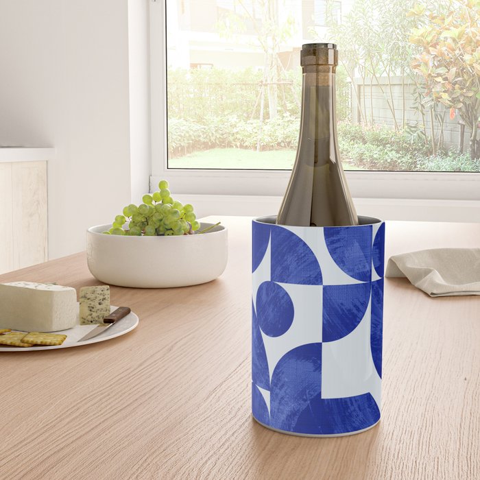 blue hues geometric Wine Chiller Gallery Image 4