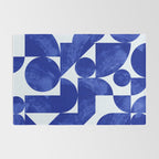 blue hues geometric Rug Gallery Image 2