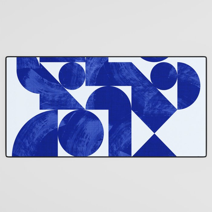 blue hues geometric Desk Mat Gallery Image 3