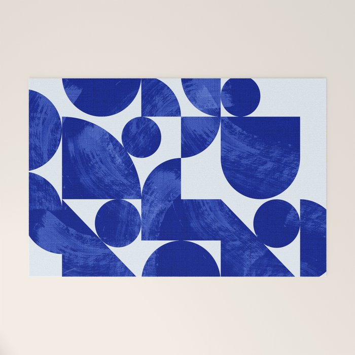blue hues geometric Welcome Mat Gallery Image 1