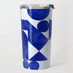 blue hues geometric Travel Mug Gallery Image 2