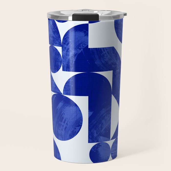 blue hues geometric Travel Mug Gallery Image 1