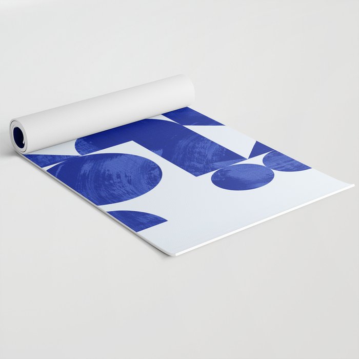 blue hues geometric Yoga Mat Gallery Image 2