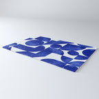 blue hues geometric Rug Gallery Image 3