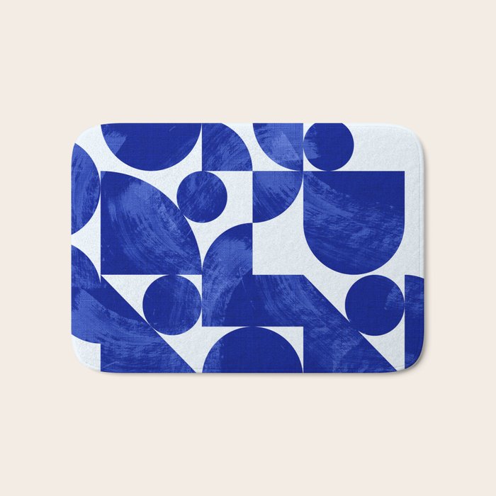 blue hues geometric Bath Mat Gallery Image 1