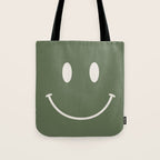 Smile Muted Green Tote Bag Gallery Image 1