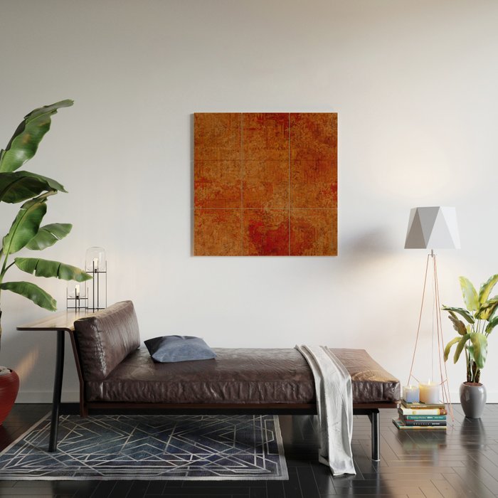 Warm orange cooper red Wood Wall Art Gallery Image 2