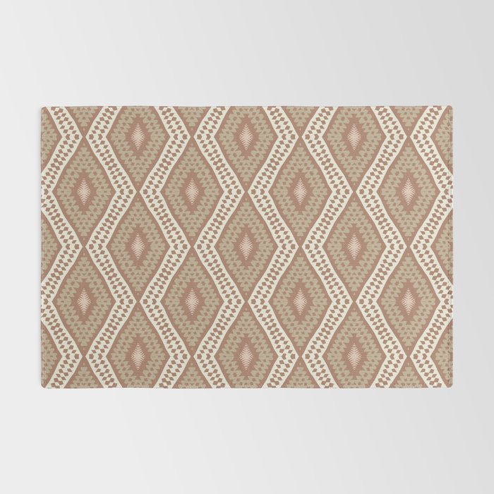 Ikat Hand-cut Pattern 1 Inspired by PANTONE 17 1230 Mocha Mousse Rug Gallery Image 2