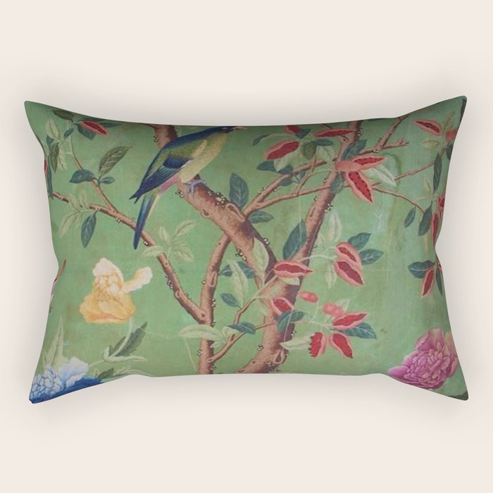 Green Dream Chinoiserie Rectangular Pillow Gallery Image 2