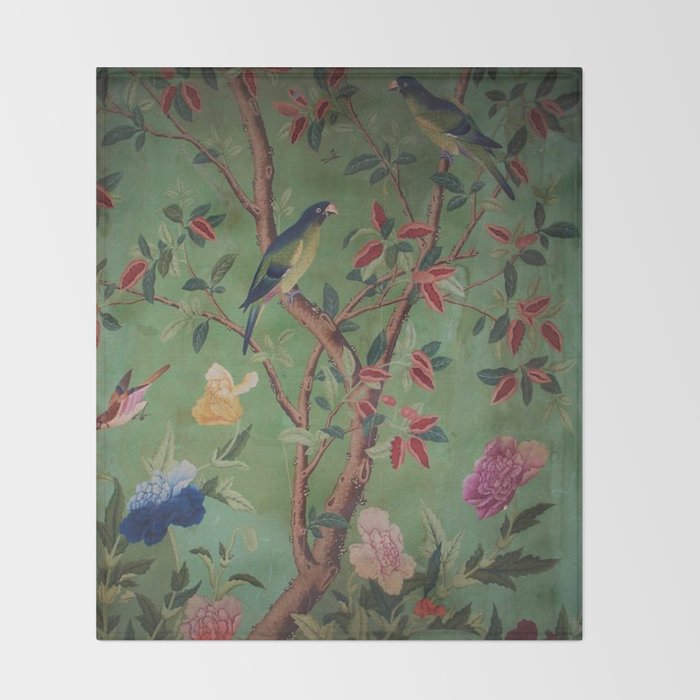 Green Dream Chinoiserie Throw Blanket Gallery Image 2