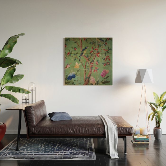 Green Dream Chinoiserie Wood Wall Art Gallery Image 2