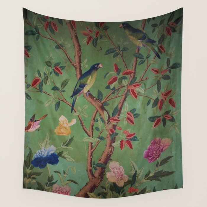Green Dream Chinoiserie Wall Tapestry Gallery Image 1