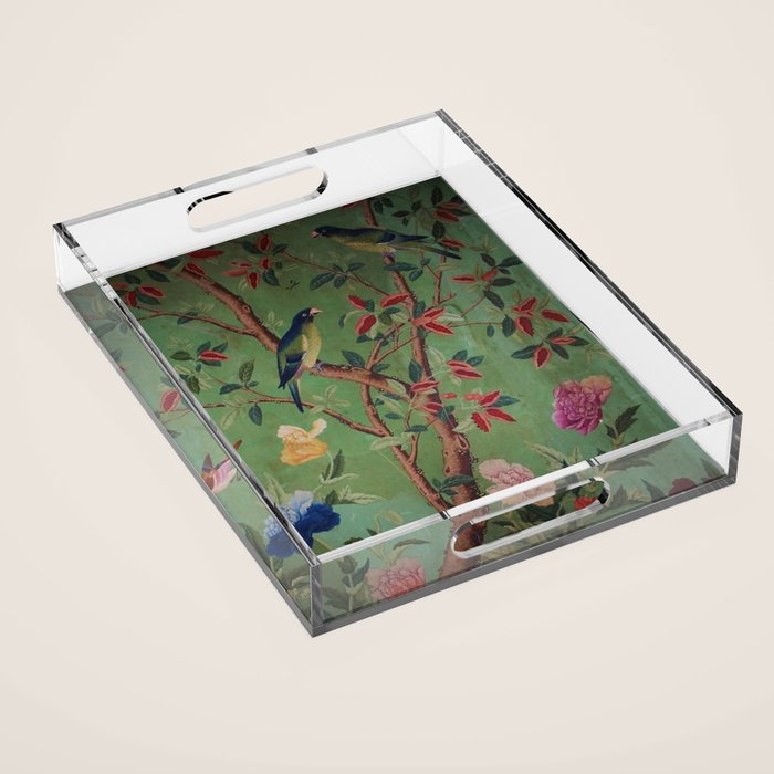 Green Dream Chinoiserie Acrylic Tray Gallery Image 1