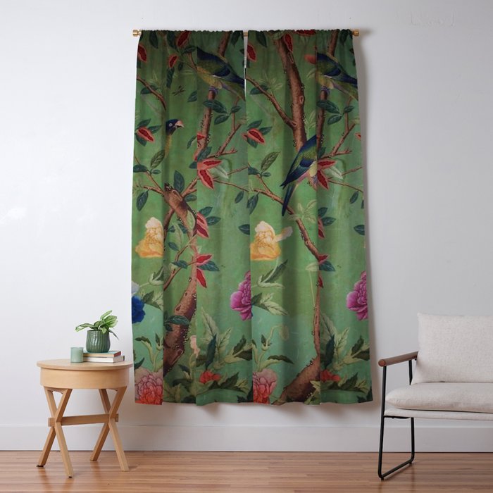 Green Dream Chinoiserie Window Curtain