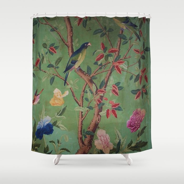 Green Dream Chinoiserie Shower Curtain Gallery Image 1