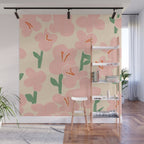 Pink Flowers Wall Mural Gallery Image 1