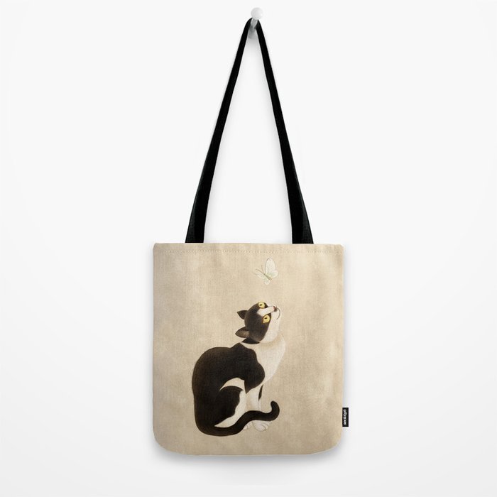 Minhwa: cat & butterfly (Korean traditional/folk art) Tote Bag Gallery Image 2