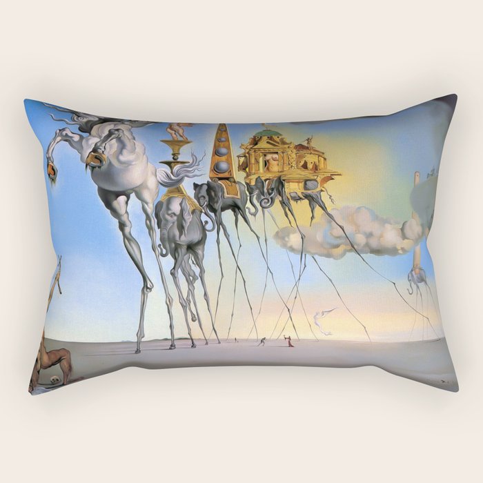 Salvador Dali The Temptation of St. Anthony 1946 Artwork for Wall Art, Prints, Posters, Tshirts, Men, Women, Kids Rectangular Pillow Gallery Image 1