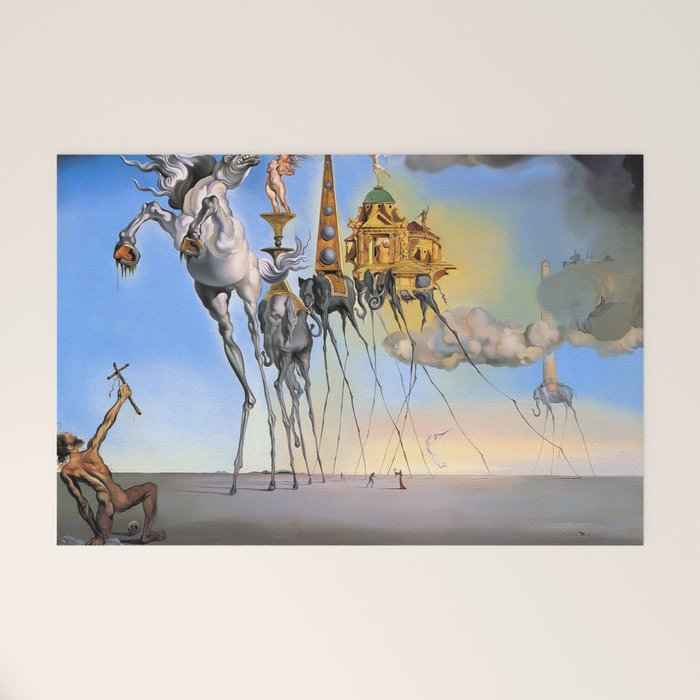 Salvador Dali The Temptation of St. Anthony 1946 Artwork for Wall Art, Prints, Posters, Tshirts, Men, Women, Kids Welcome Mat Gallery Image 1