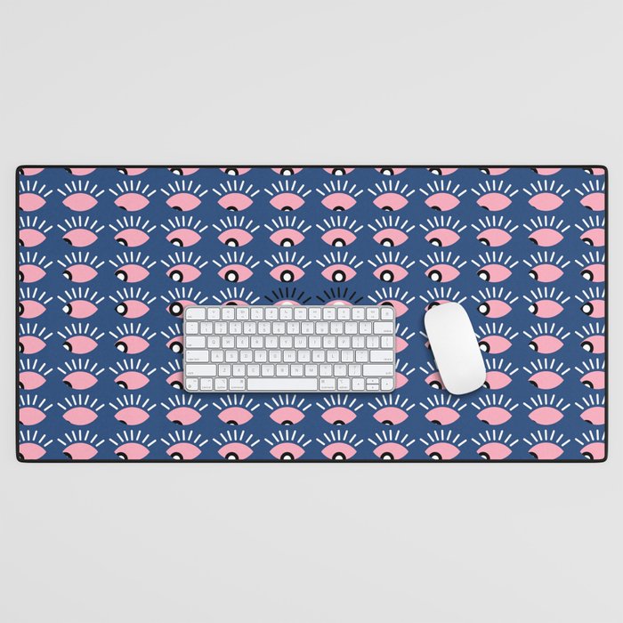 Navy blue looking for you Desk Mat Gallery Image 1