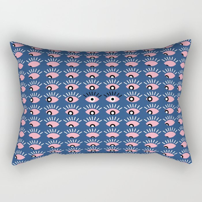 Navy blue looking for you Rectangular Pillow Gallery Image 1