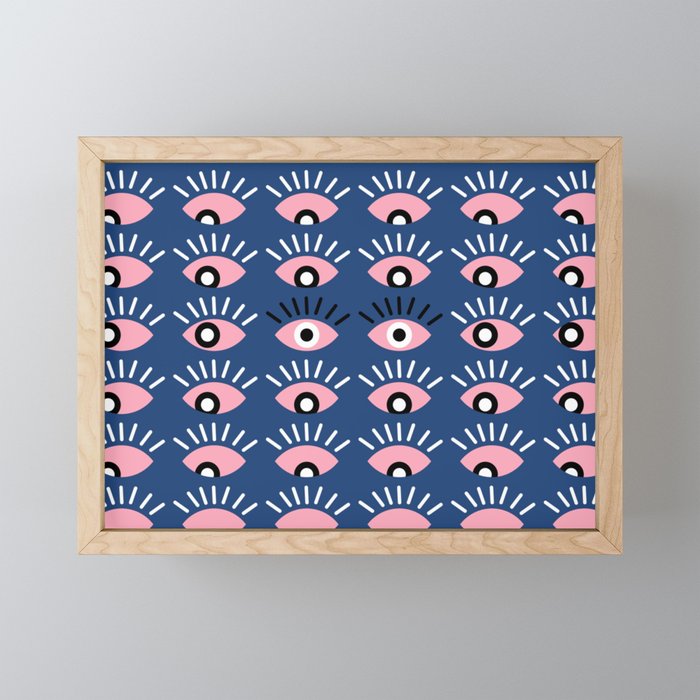 Navy blue looking for you Mini Art Print Gallery Image 1