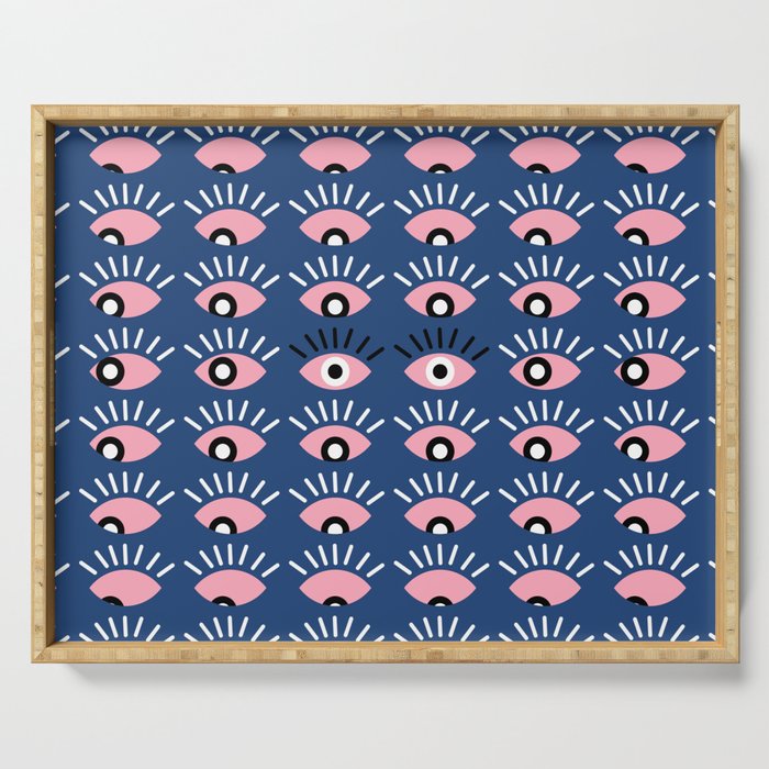 Navy blue looking for you Serving Tray Gallery Image 1