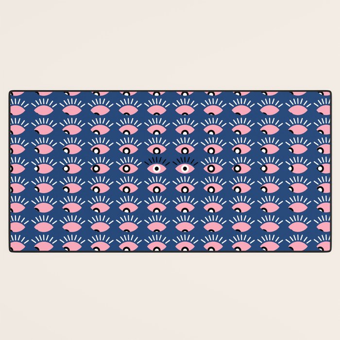 Navy blue looking for you Desk Mat Gallery Image 3