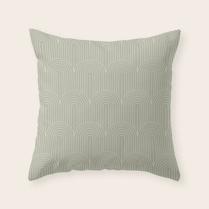 Art Deco Arch Pattern XLIII Throw Pillow Gallery Image 6
