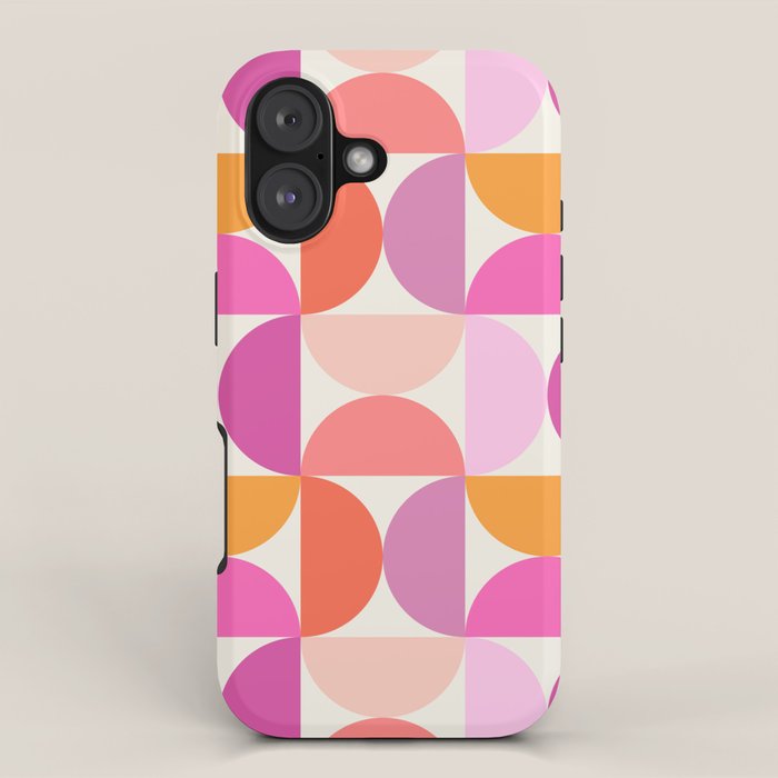Mid Century Modern Shapes - Pink iPhone Case Gallery Image 1