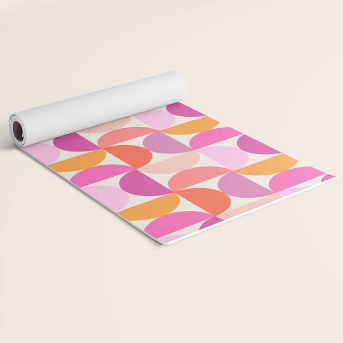 Mid Century Modern Shapes - Pink Yoga Mat Gallery Image 2