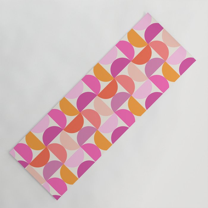 Mid Century Modern Shapes - Pink Yoga Mat Gallery Image 1